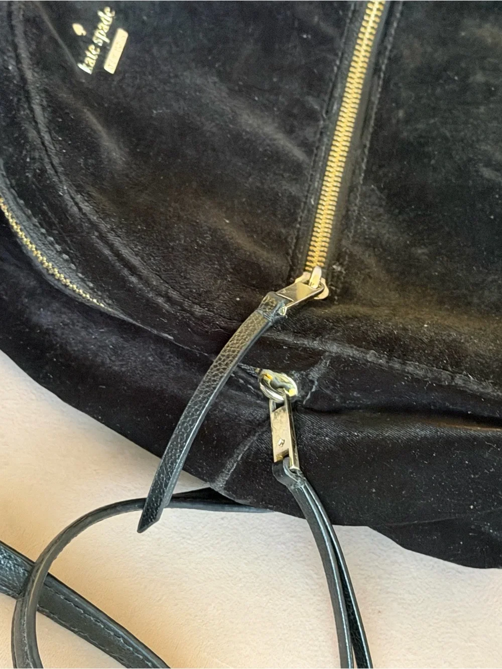 kate spade New York Black Velvet Small Backpack